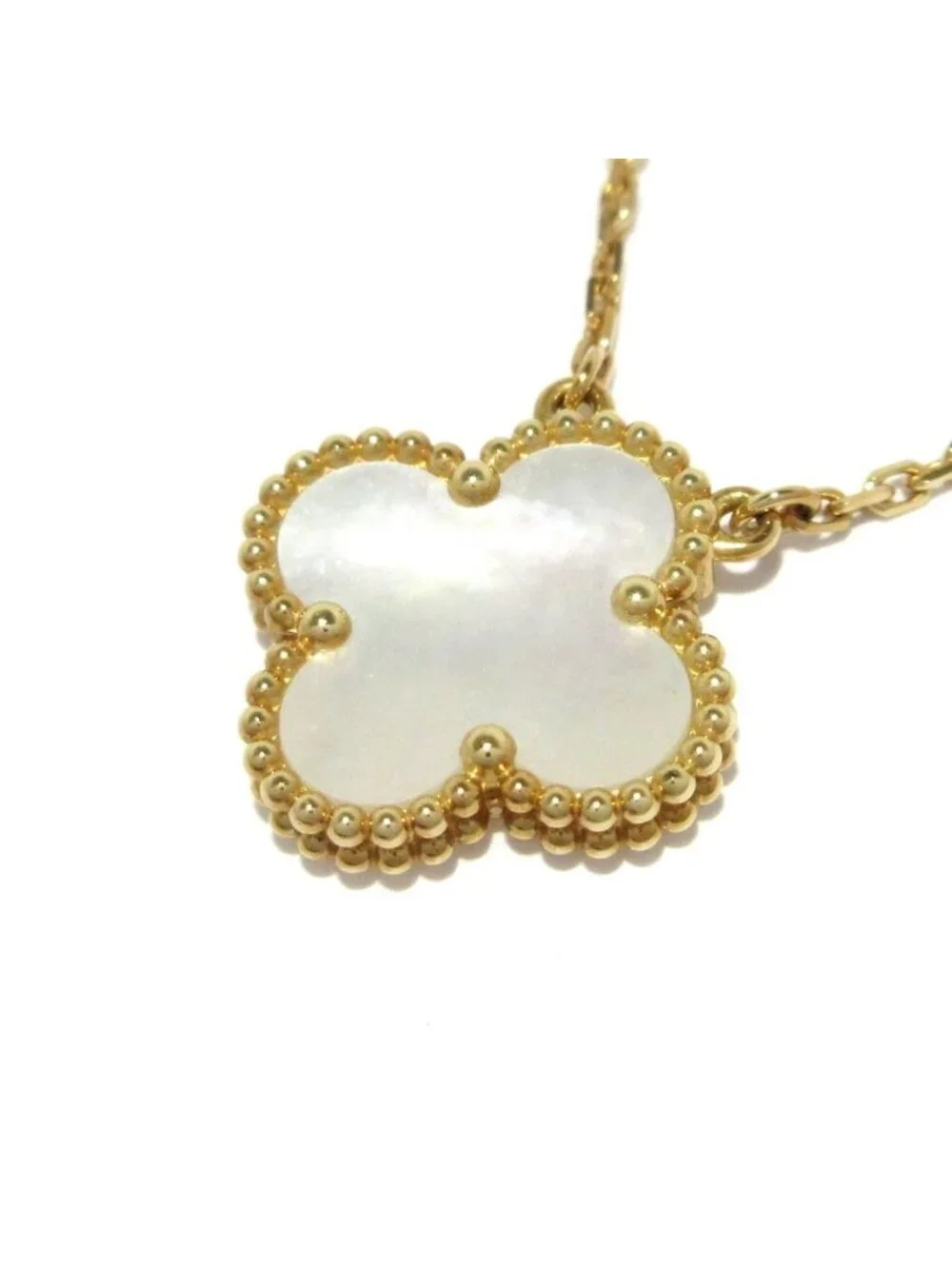 Van Cleef & Arpels Necklace Vintage Alhambra 18k Yellow Gold Mother of Pearl